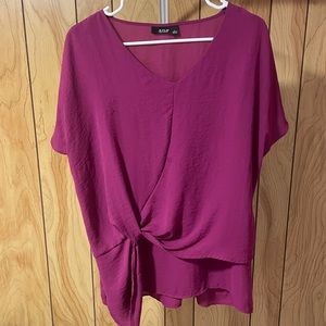 A.N.A purple front knot peplum top
